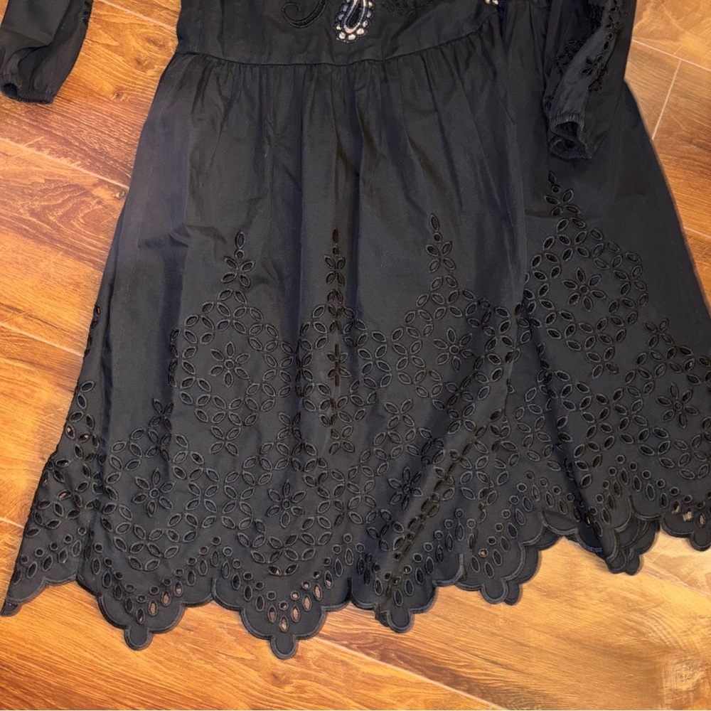 Johnny Was Jade EYELET MINI DRESS Black Size XS - Picture 3 of 14